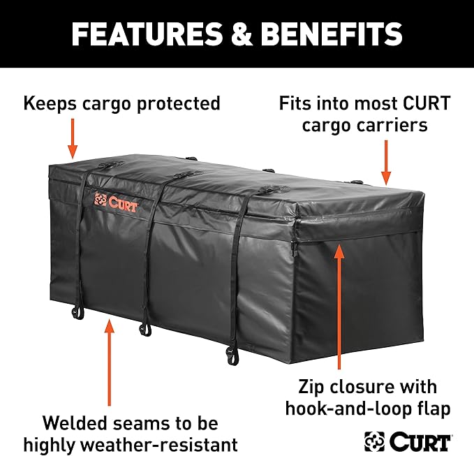 CURT 18211 Cargo Bag, Black Vinyl, 56-Inch x 22-Inch x 21-Inch