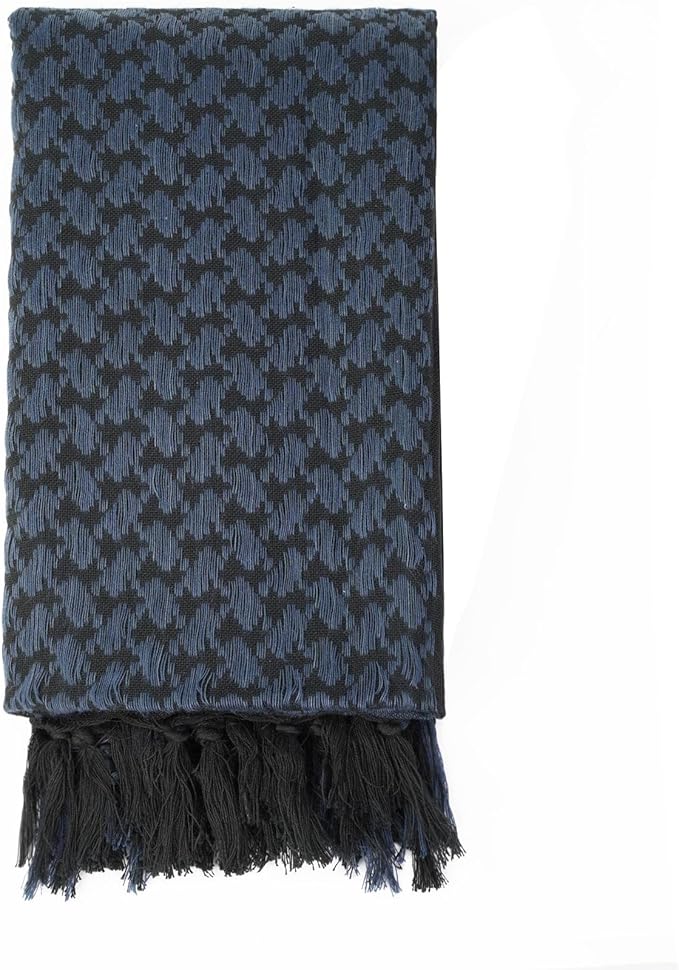 Explore Land Cotton Shemagh Keffiyeh Tactical Desert Scarf Neck Head Wrap with Tassel for Men Women