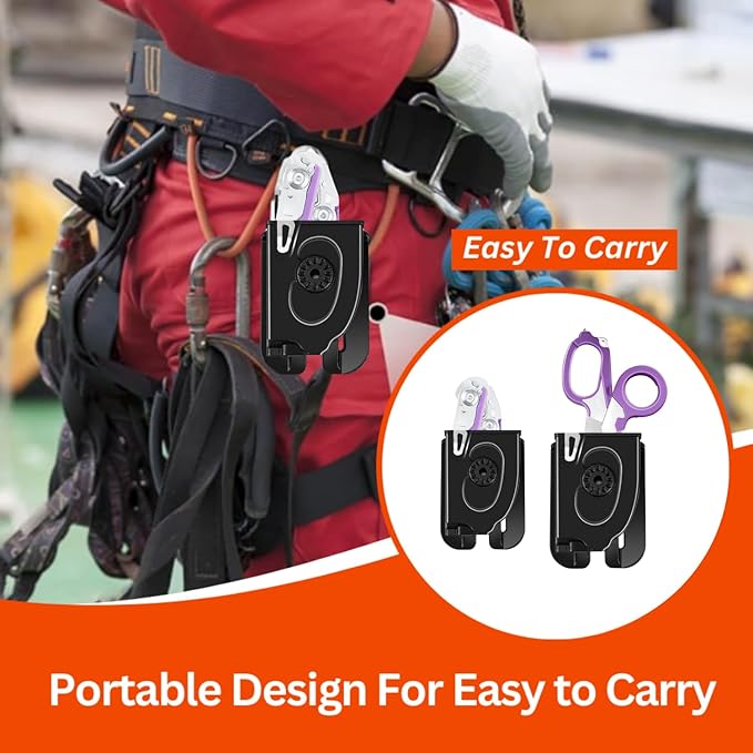 Heavy Duty Stainless Steel Emergency Response Multi-Functional Trauma Shears - Foldable, Survival Shears With Holster - Purple