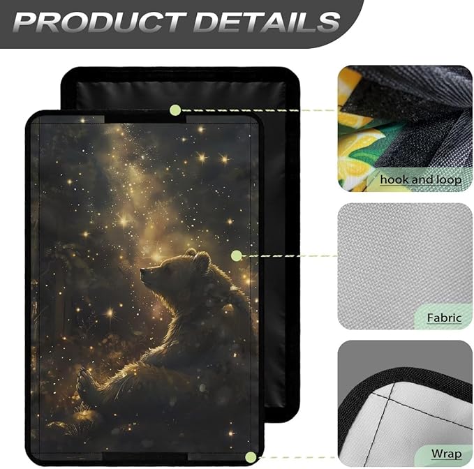 Bear Rv Door Window Shade Cover, Foldable RV Blackout Window Covers, UV Rays Protection Camper Trailer Door Window Cover