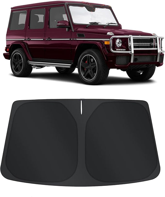 TINGLU Sun Shade for Mercedes Benz G W463 G550 G55 G63 G65 1990-2018(Not for 2019-2021 Mercedes Benz G Class) Accessories Windshield Sun Shade Window Shade UV Rays Protection Sun Visor Cover