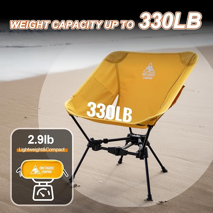 ONETIGRIS Tigerblade Camping Chair, Lightweight Folding Backpacking Hiking Chair, Compact Portable 330 lbs Capacity