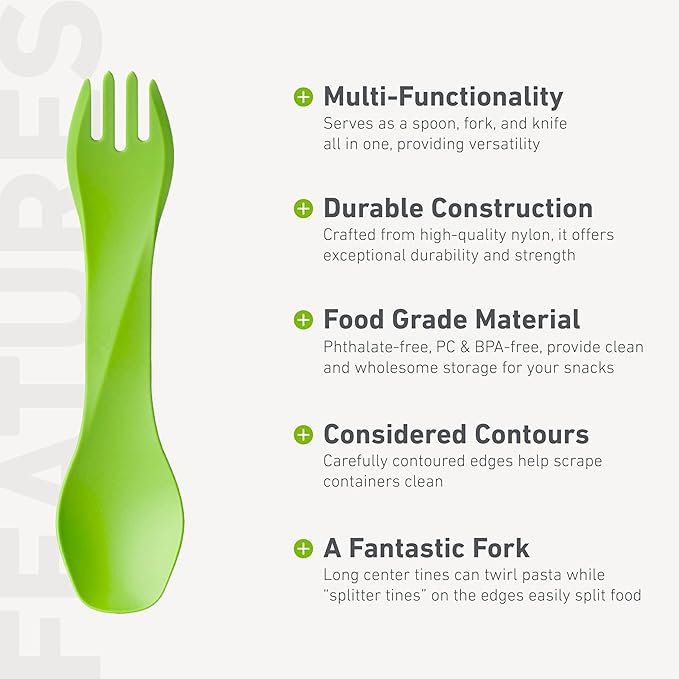 humangear GoBites Uno Mini 3-Pack - Travel & Camping Utensils - Portable & Compact Dining Ware - Food-Safe Material - Blue/Gray/Green, Uno Mini 3-Pack