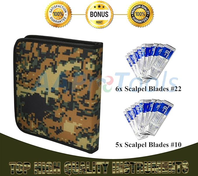 24 PC U.S. Army Style Surplus Emergency Survival Kit - Bleed Contol Kit - First Aid Kit - Zipper Pouch MLT-02