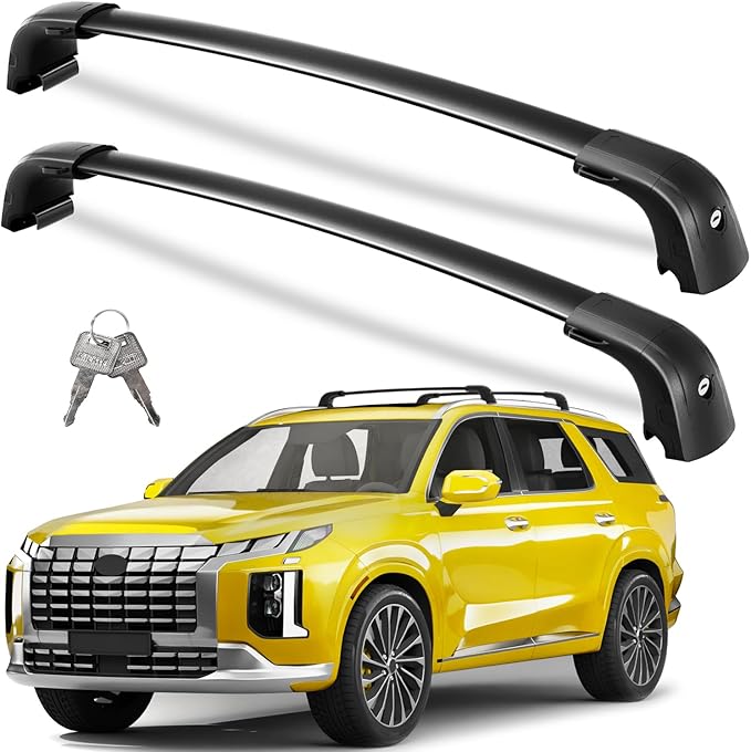 Wonderdriver Lockable Roof Rack Cross Bars 300lbs Compatible with Hyundai Palisade 2019-2025 SE SEL XRT Limited Calligraphy,Heavy Duty Aluminum Roof Rails Crossbars Canoe Black Rooftop Cargo Luggage