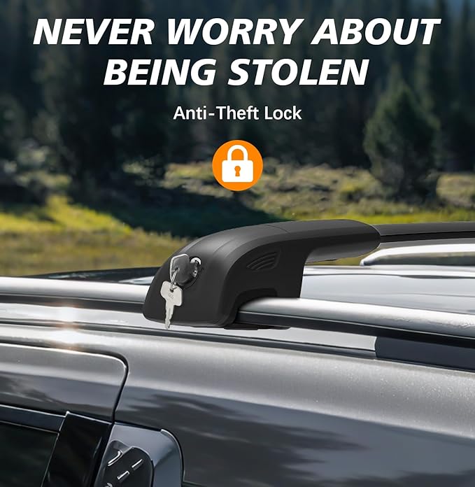 300lbs Roof Rack Cross Bars Compatible with 2022 2023 2024 2025 2026 KIA Carnival & Carnival Hybrid, Heavy Duty Aluminum Roof Rails Crossbars Cargo Bars Canoe Rooftop Black Carrier Luggage.