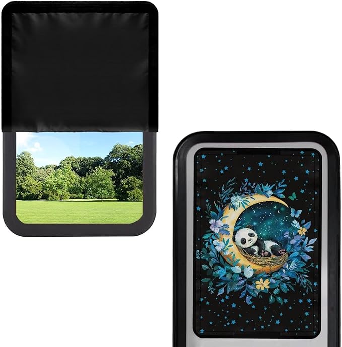 RV Door Window Shade, Panda Moon Universal UV Rays Protection, Side Door Window Shade Protector Reflective Camper Trailer Sun Shade Accessories for Women Men