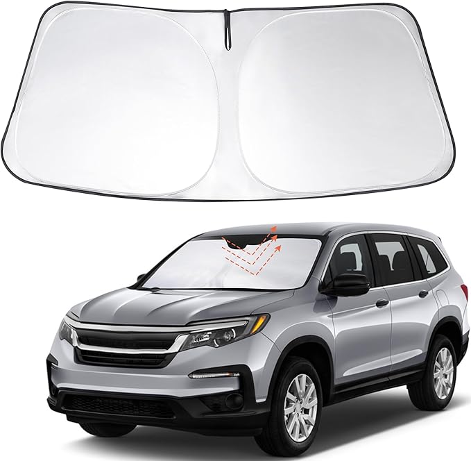 Windshield Sun Shade Custom Fit 2016-2023 2024 2025 2026 Honda Pilot Accessories Foldable Sunshade Sun Blocker Front Window Shades Covers Keep Car Cooler