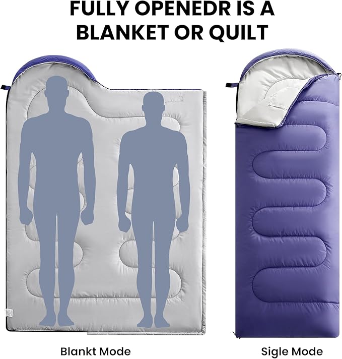 FARLAND Sleeping Bags for Adults Teens Kids with Compression Sack Portable and Lightweight for 3-4 Season Camping, Hiking,Waterproof, Backpacking and Outdoors