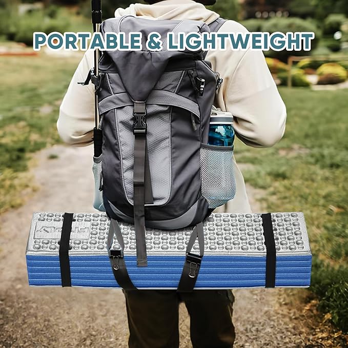 Ultralight Foam Sleeping Pad, Waterproof Closed Cell Foam Pad for Superior Insulation, Folding Sleeping Mat for Compact Storage, Foldable and Portable for Hiking and Camping