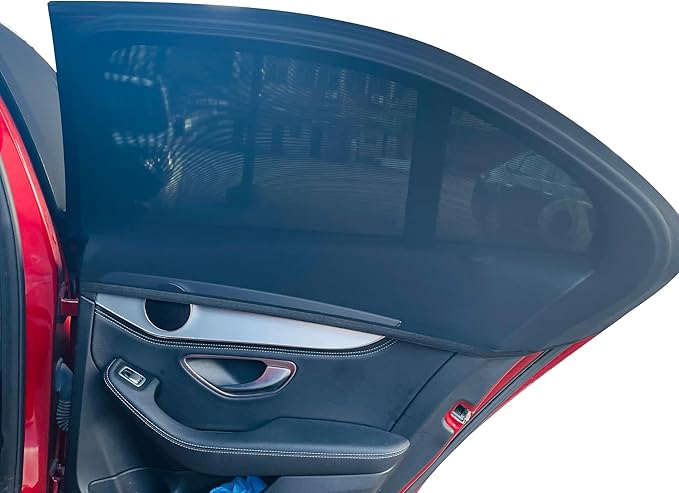 2Pack car Side Window sunshades,Premium Rear Privacy Screens for Sedans,Double Layer Breathable Elastic Spandex mesh,Bug Insect Protection,Outdoor Camping Travel Essential(Max43.5 * 30.5")