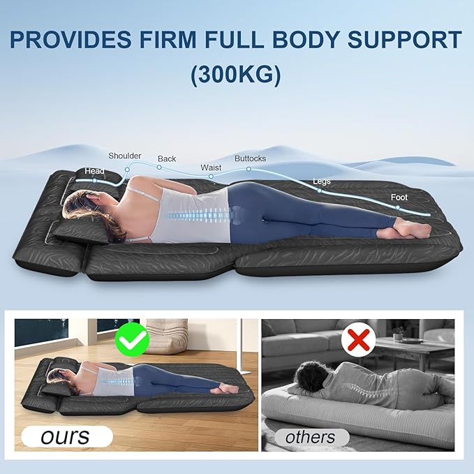 Inflatable SUV Air Mattress Bed Car Mattress, Double-Sided Flocking Travel Camping Bed, Car Sleeping Mattress for Universal SUV with Air Pump 2 Pillows