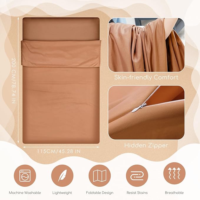 Irenare Self Tan Sleep Sack Reusable Body Self Tanners Lightweight Breathable Tanning Sleeping Sac for Bed Travel Sleeping Bag