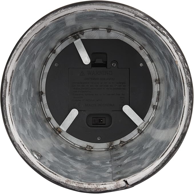 Alpine Corporation 15" H Indoor/Outdoor Vintage Metal Lantern with LED Lights, Silver