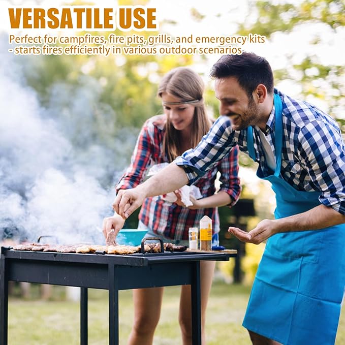 30 Pack Waterproof Fire Starters with 5+ Minute Burn for Camping, Emergency, Fire Pits, Grills,Non-Toxic