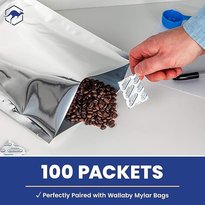 Wallaby 400cc Oxygen Absorbers - 100 Count (10x Packs of 10) + 2500cc Oxygen Absorbers - 20 Count (Individually Sealed) - for Long Term Food Storage & Survival