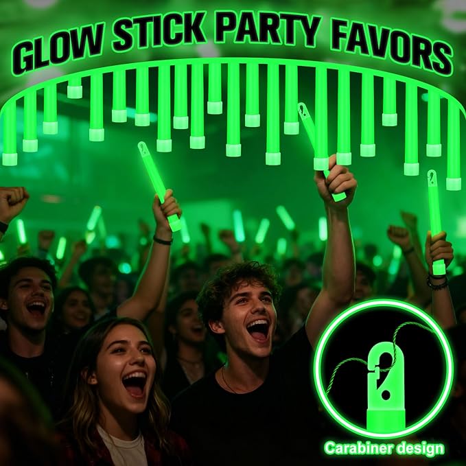 Sotiff 6" Bright Large Glow Sticks Bulk Glow Emergency Glowsticks Snap Military Grade Lights Sticks Long Last Survival Kits for Hiking Party Camping Activities