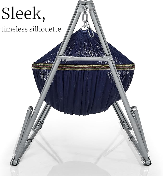 Tranquillo Adjustable Hammock Stand, Collapsible Camping Hammock, 650 lbs Capacity Deluxe Double Hammock Stand for 2 Persons, Portable Everywhere Easy Assembly Non-Slip and Noise-Free, Aegean
