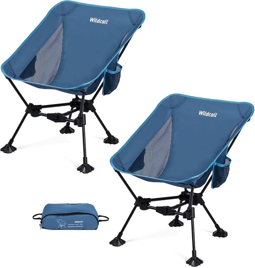 WildCall Lightweight Folding Camping Chair Compact Beach Chair with Anti-Sinking Large Feet