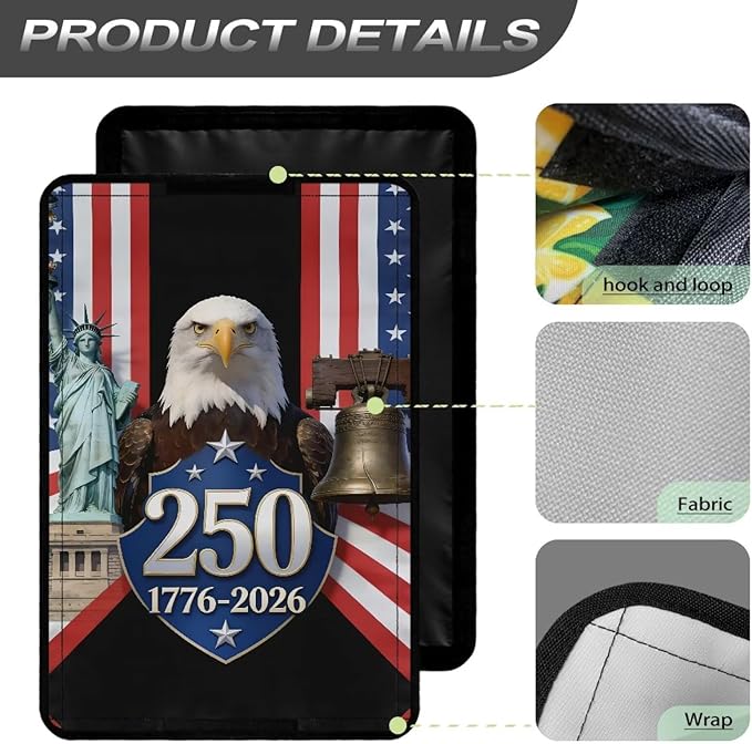 Patriotic RV Door Window Shade, Eagle Liberty RV Blackout Window Cover, UV Rays Protection Camper Trailer Door Window Cover