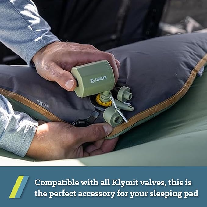KLYMIT Tempest USB Pump | Portable Air Pump for Inflatable Air Mattresses & Sleeping Pads, Long Battery Life & Easy to Carry Size, Rechargeable, Perfect for Camping Trips