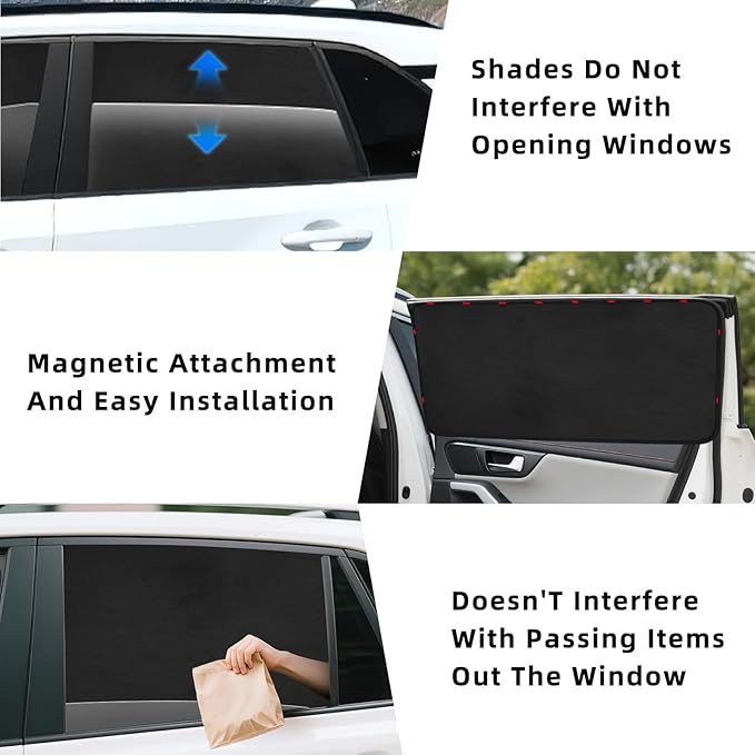 ZATOOTO Car Window Shades for Honda CR-V 2017-2022, Custom Fit Suede Car Window Covers for 100% UV & Privacy Protection, Heat Insulation, 4 Packs Side Window Sun Shade for Family Travel, Baby, Pets