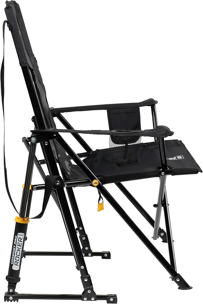 GCI Outdoor Comfort Pro Rocker Camping Chair | Portable Folding Rocking Chair with Durable Armrests & Drink Holder | Official Collegiate Licensed Sideline Sports Chair | USC Trojans
