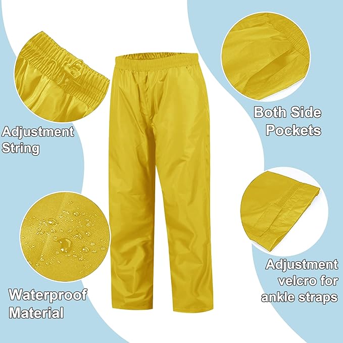 SWISSWELL Kids Rain Gear Boys Girls Youth Waterproof Rain Suit Breathable Reflective Raincoat and Pants
