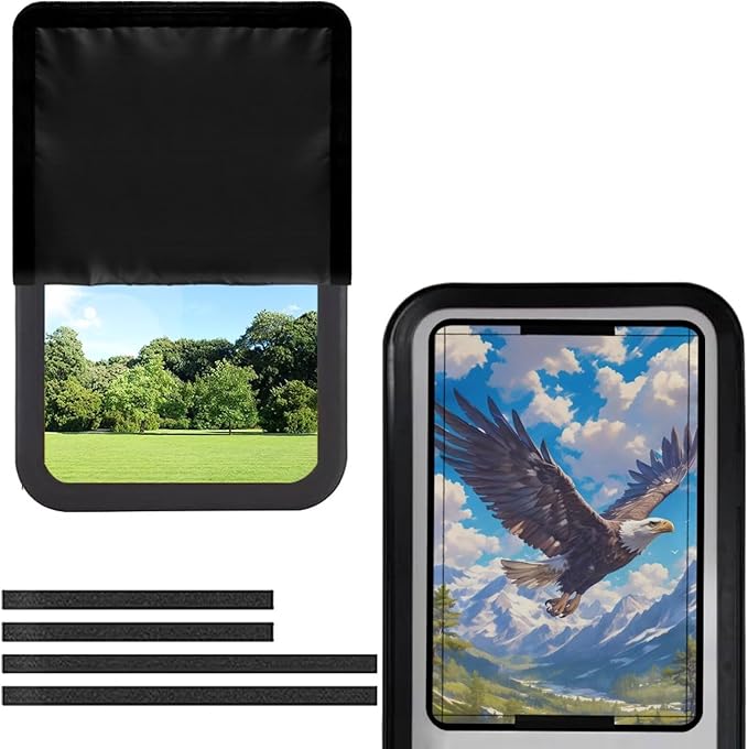 RV Door Window Shade Cover - RV Blackout Window Cover with Eagle Print,UV and Privacy Protection