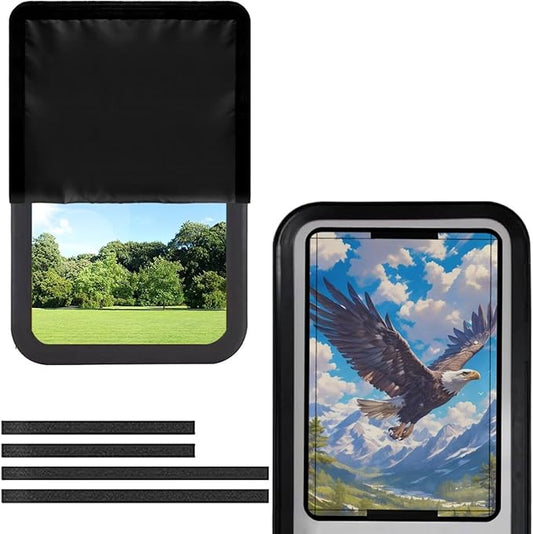 RV Door Window Shade Cover - RV Blackout Window Cover with Eagle Print,UV and Privacy Protection