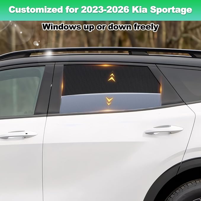 Car Window Shades for 2023-2026 Sportage - Rear Side Window Sun Shade for Baby, Breathable Mesh Car Privacy Window Covers, UV Protection and Heat Insulation for Road Trips, Napping, Camping