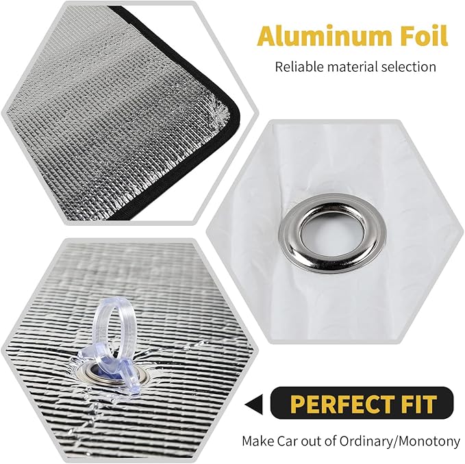 Windshield Sunshade Sun Shade Heat Shield Window Sun Visor Mat for Jeep Gladiator JT 2018-2023,6PCS