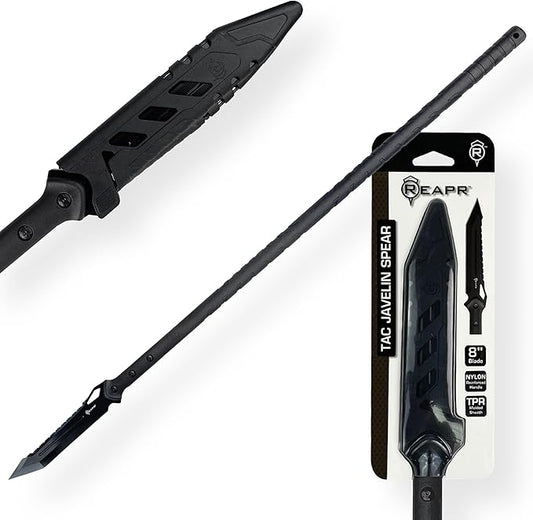 Reapr TAC Javelin Spear – 44″ Spear with 8″ Stainless Steel Blade and Nylon-Fiberglass Shaft for Outdoor, Throwing, and Utility Use