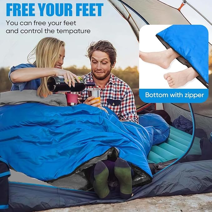 Camping Sleeping Bags for Adults Kids Waterproof Lightweight Sleeping Bag for Cold Weather or Warm Backpacking Hiking Mountaineering Indoor Outdoor Use