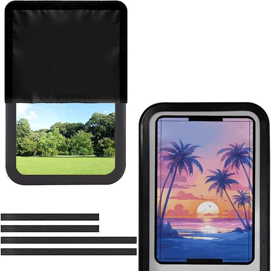 RV Door Window Shade Cover,Coconut Tree Sunset Camper Sunshade Privacy Screen Window Cover, Travel Trailer Motorhome Sun Shade Accessories