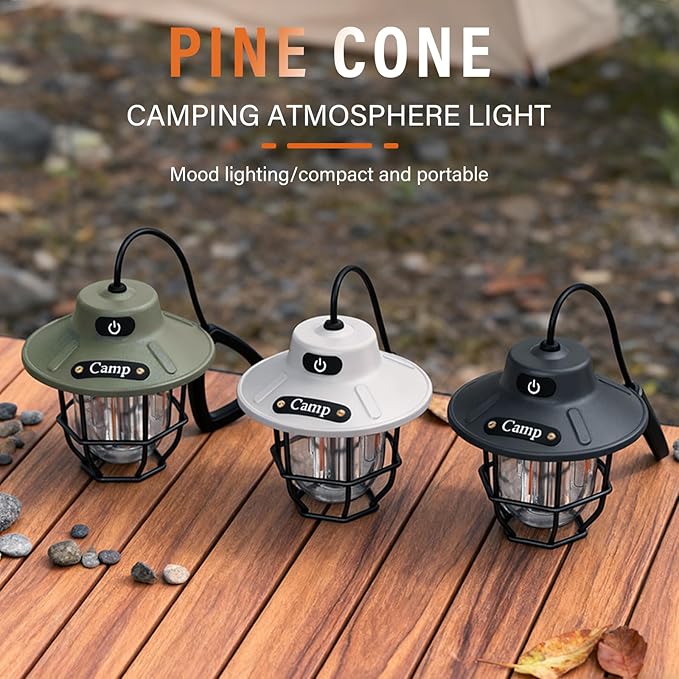 Camping Lights, Camping Lantern Rechargeable with 3 Brightness 4 Modes & SOS, 1200LM, Flashlight Lanterns for Power Outages Hiking Outdoor Home Emergency Hanging Tent Camping Lamp, Ice Shanty Lights