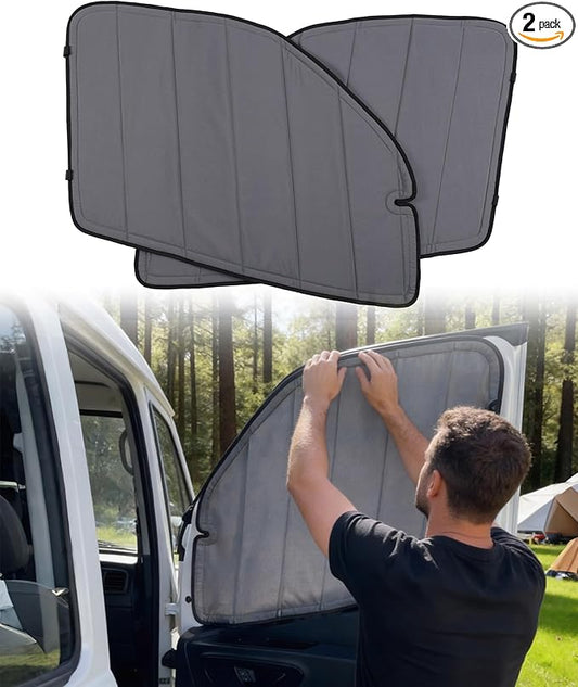 MELIPRON Magnetic Van Window Covers Fit for Mercedes Benz Sprinter VS30 2019-2025, Blackout Privacy & Thermal Insulation Side Shades for Van Life & Camping, Custom Fit, Easy Install, Gray (Pair)