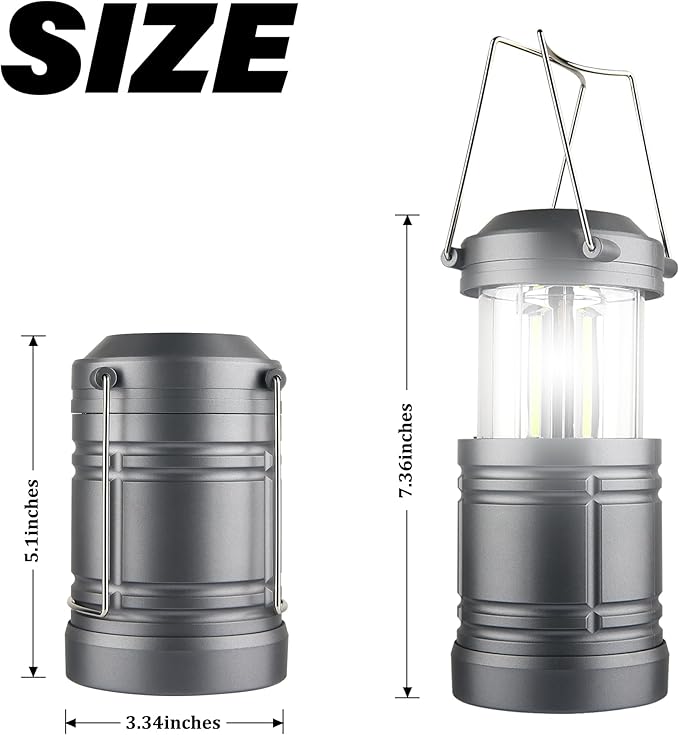 LED Camping Lantern for Power Outages, Battery Powered, Emergency Lanterns for Hurricane, Outdoor Use, 4 Pack