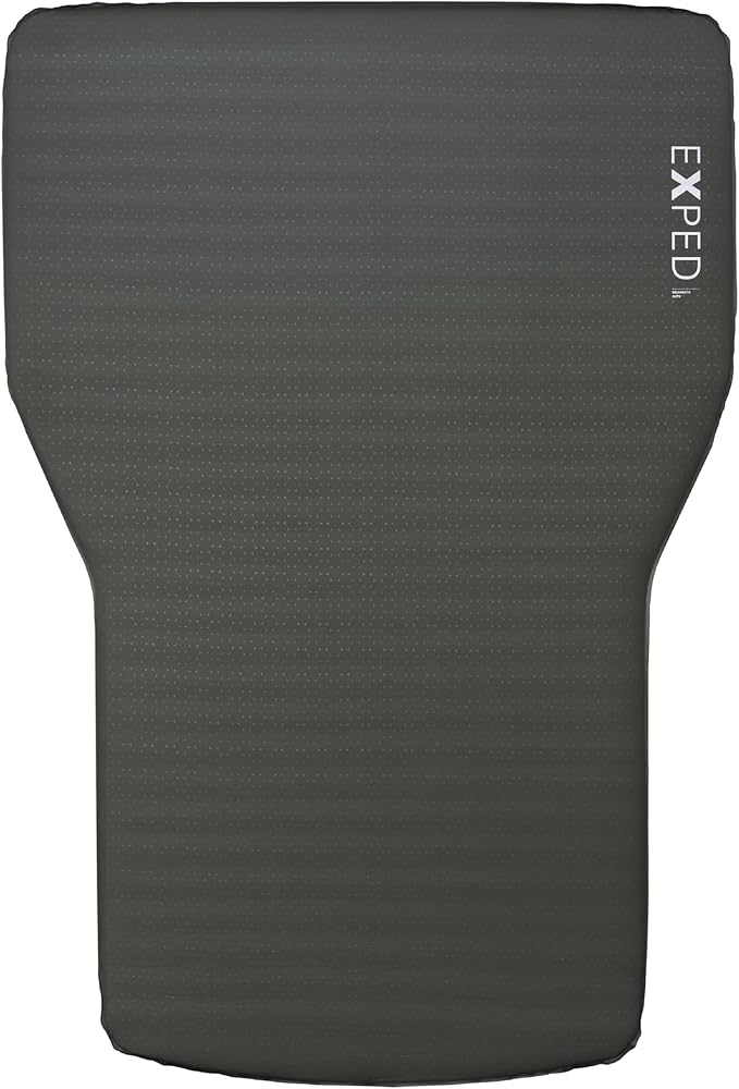 Exped MegaMat Auto - Self Inflating Soft Car Sleeping Mat, 4” Foam Pad, Wheel Cutouts, Pump Included