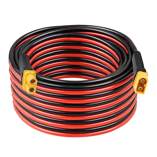 10AWG 30FT XT60 Extension Cable 2 3 5 10 15 20 25 30 35 40 50 75 100FT XT60 Female to Male Connector for Portable Power Station Solar Panel RC Battery