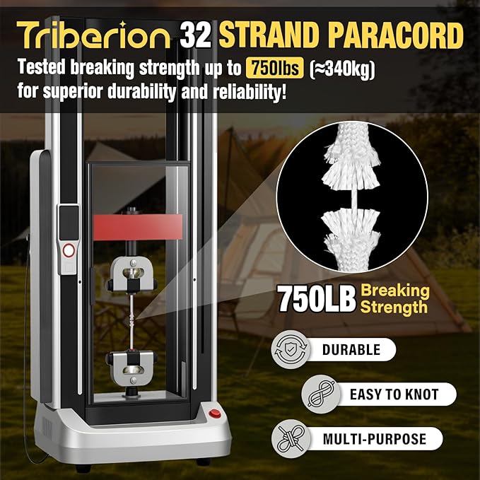 Paracord Rope 750 lb - 500ft 5/32" Parachute Cord 4MM 12-Strand para Cord - Heavy Duty Spool String for Survival,Camping Gear, Survival Bracelet, Clothesline - White