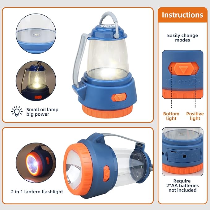 MITCIEN Kids Camping Toys Set with Tent, Camping Toys for Kids, Outdoor for Toddlers Boys Girls Age 3 4 5 6, Include Tent/Campfire/Oil Lamp/Pretend Food