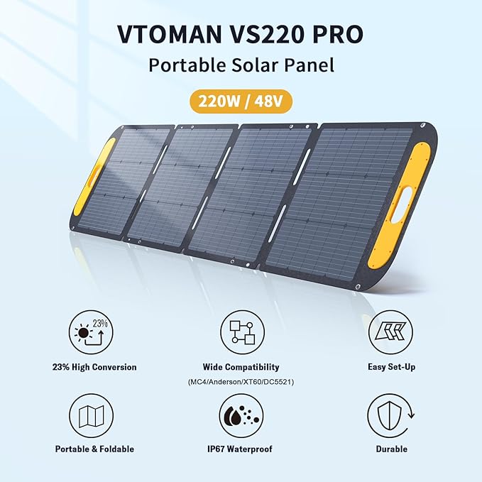 VTOMAN FlashSpeed 2400 Portable Power Station With 200WPro solar panel, 1408Wh LiFePO4 (LFP) Battery, Full Charge in 58 Min,2400W(Peak 3200W) Solar Generator for Home Backup Power, Camping & RVs