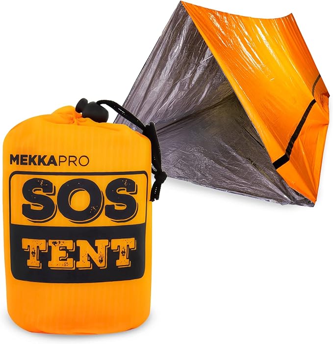 MEKKAPRO Emergency Shelter, Survival Tent, 2 Person Waterproof Structure, Portable System for Extreme First Aid Survival Kit Use, Water & Windproof Tube Tent for Camping, Hiking and Outdoor Activities