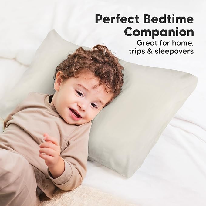 KeaBabies 13 x18 Toddler Pillowcase, Waterproof - Soft Waterproof Toddler Pillow Protector Cover for Kids, Boys, Girls, Durable Machine Washable, Small Travel Pillow Sold Separately (Pearl Gray)