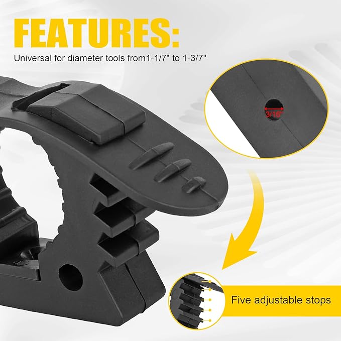 Quick Release Rubber Clamp Mount Fits 1-1/7'' to 1-3/7'' Diameter Tool Shovel Axe Holder Mount Compatible With Trucks Vans Jeep UTV ATV SUV 5PCS