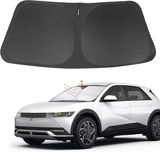 Front Windshield Sun Shade Foldable Car Front Window Sun Shade Windshield Shade Custom Fit for 2022-2025 2026 Hyundai Ioniq 5 Block UV Rays Accessories Heat Keep Cooler