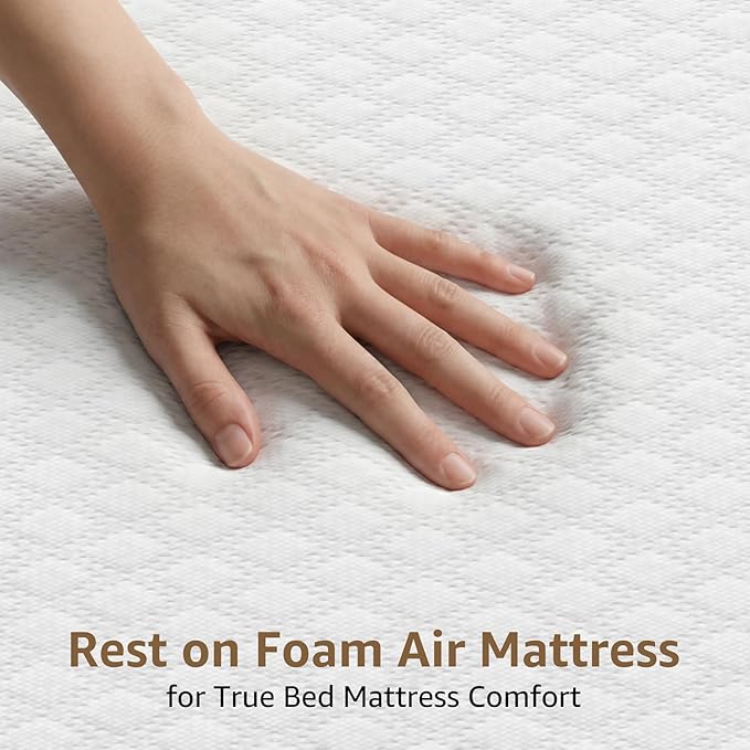 YENING Foam Full Size Air Mattress with Built in Pump Raised Double Blow up Bed Inflatable Camping Airbed 18 Inch Tall