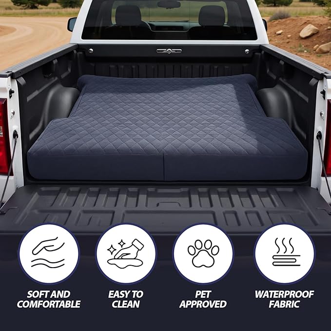 Truck Bed Air Mattress Sheet for 5.5 to 5.8 ft Full Size Pickup Trucks Waterproof Cover for Short Truck Air Mattress Soft Flocked Tpu Surface Camping Trucks Bed Bedding for Outdoor Overlanding Travel