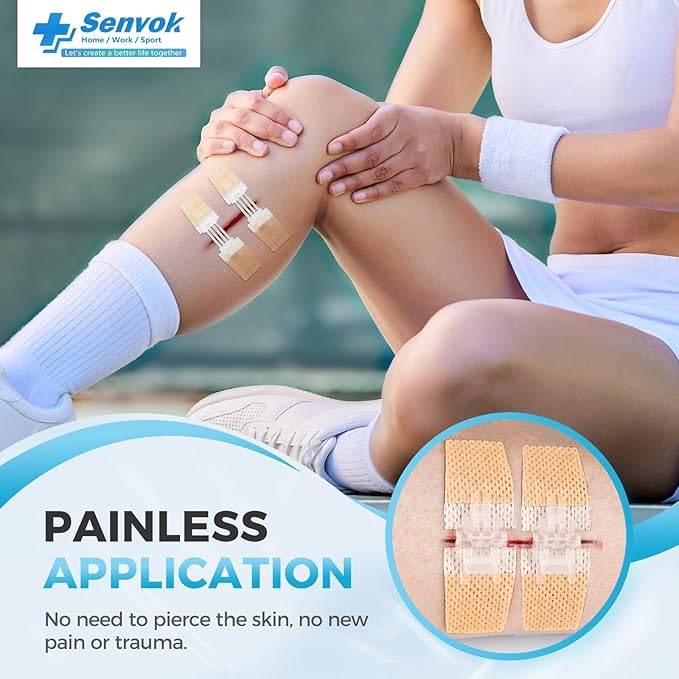 Emergency Wound Closure Kit 2-Pack | Medical Grade Adhesive Sutures | Butterfly Bandages & Clotting Technology | for First Aid Kits, Outdoor Injuries, Post-Surgery Care